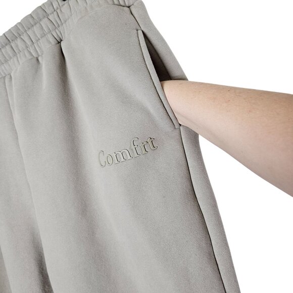 Beige Comfrt Weighted Sweatpants 2XL Elastic Waistband Cuffed Hem Has Marks - Picture 5 of 10